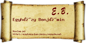 Egyházy Benjámin névjegykártya