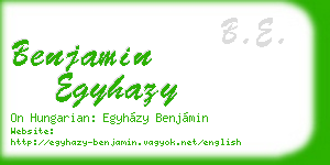 benjamin egyhazy business card
