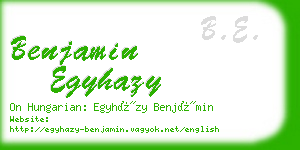 benjamin egyhazy business card